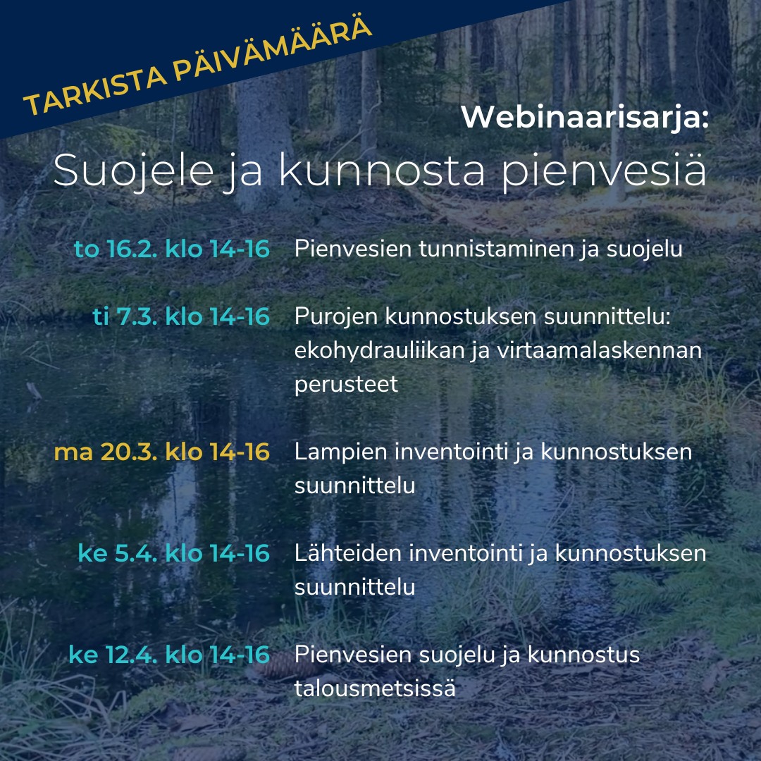 Pienvesi-HELMI-webinaarit korjattu versio Esite pieni-Helmi webinaari korjattu versio Lampi päivämäärä