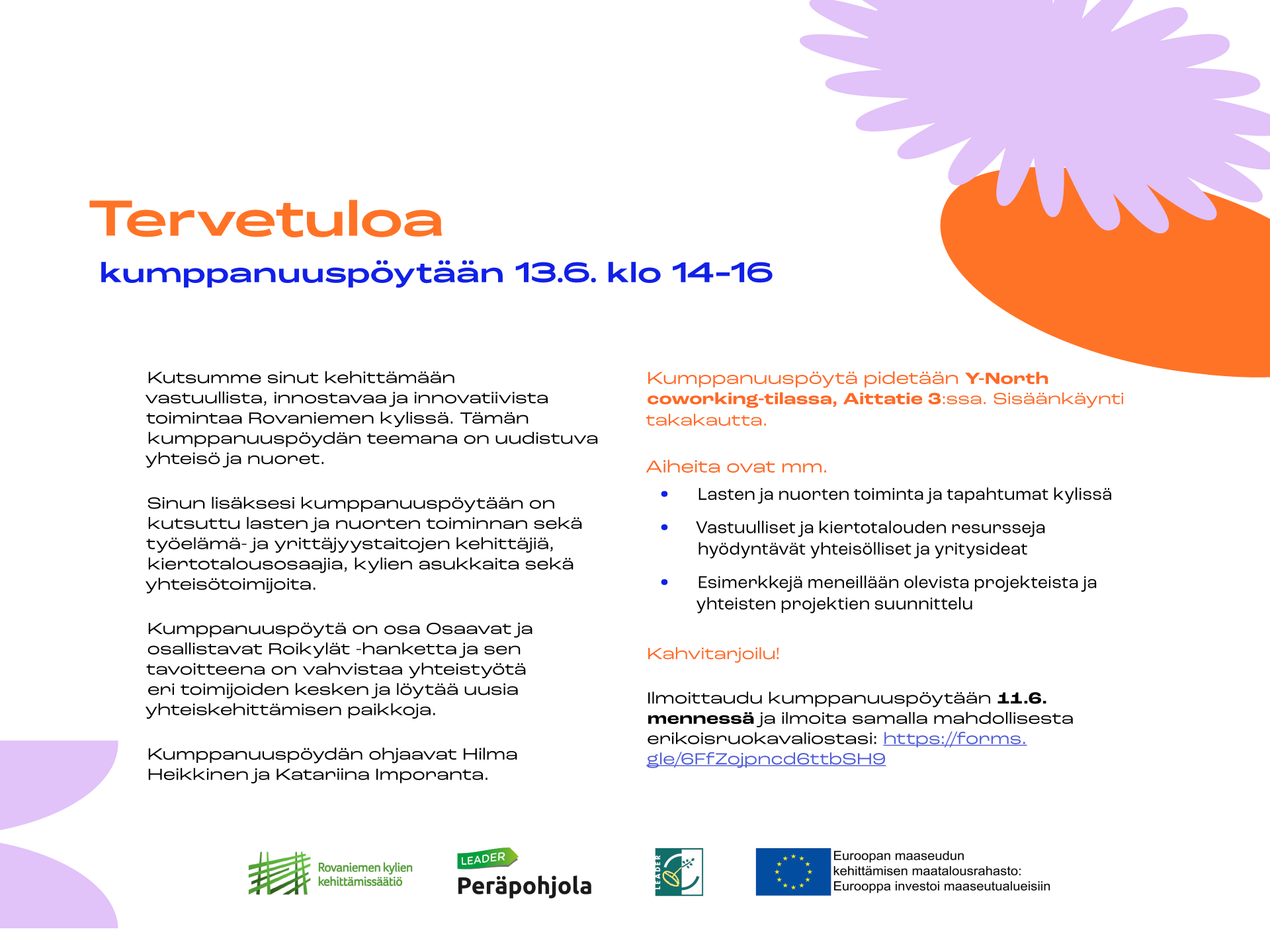 Kutsu kumppanuuspöytään 13.6.2023