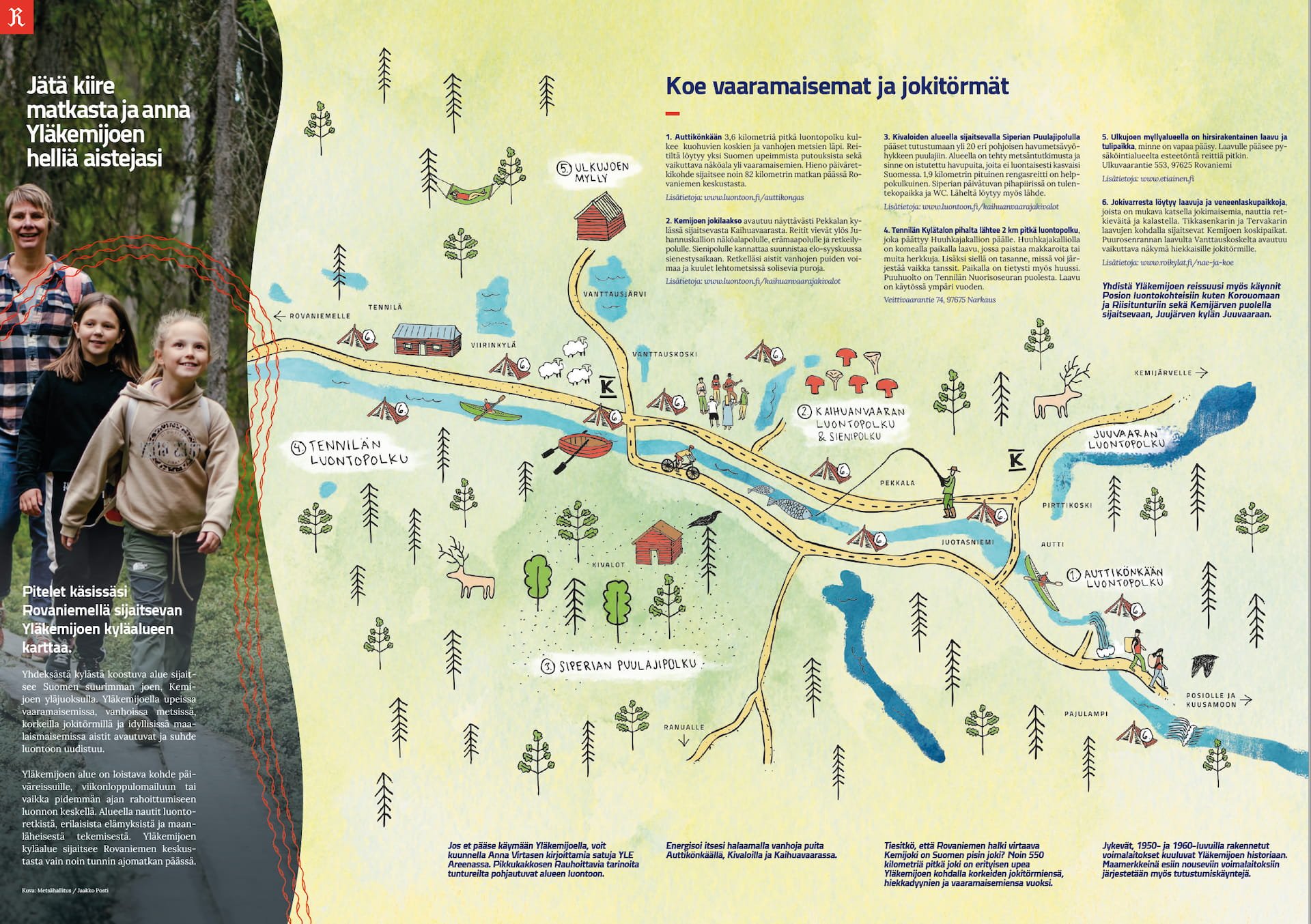 Yläkemijoen esite kartta etupuoli